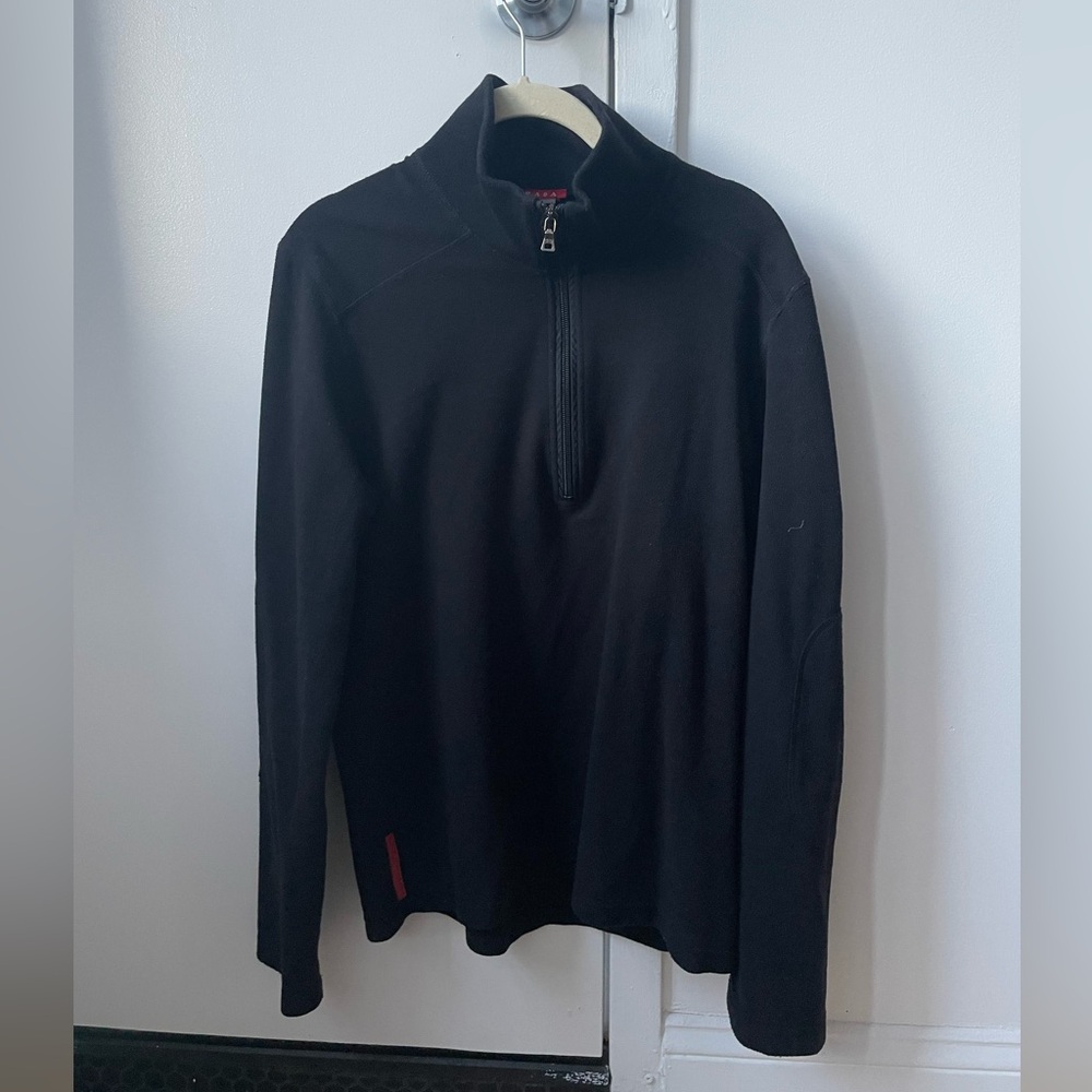 Prada Black Half Zip Sweater